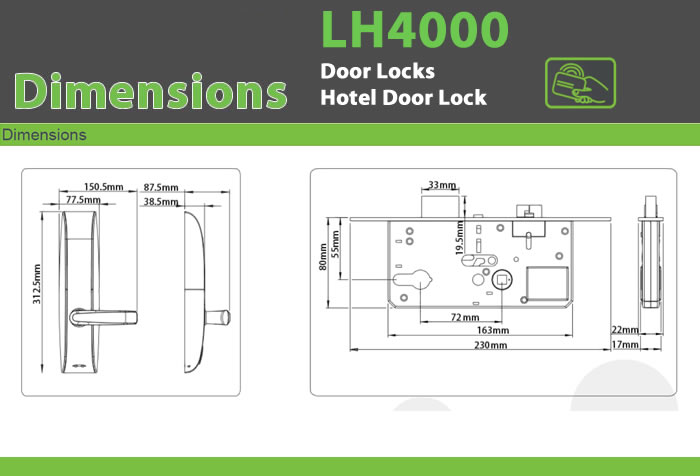 LH4000 Access Control Hotel Door Lock